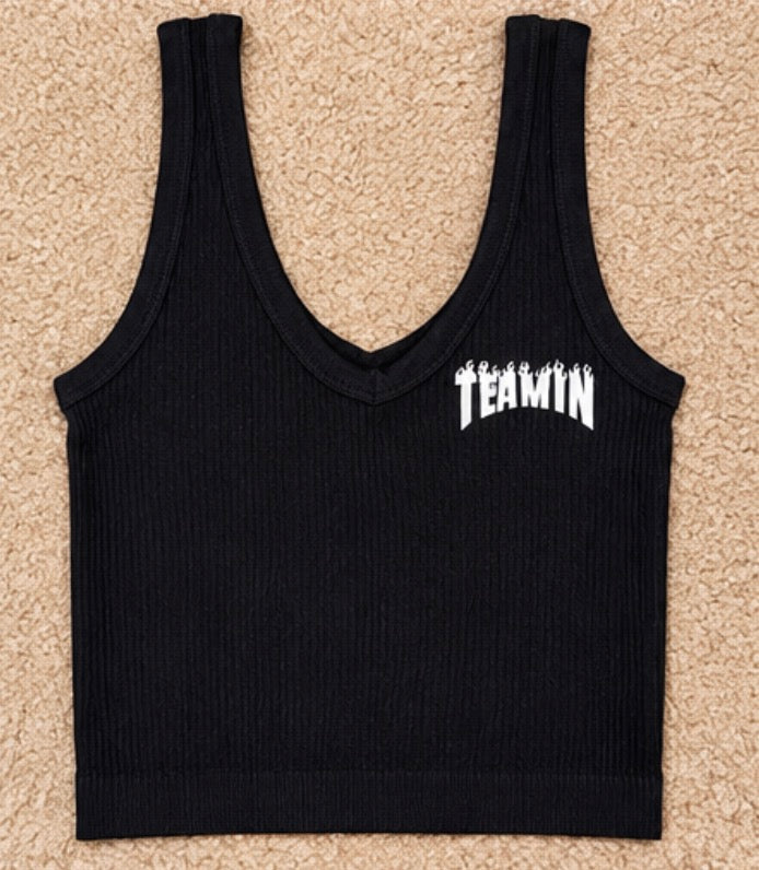 Womens Ribbed V Neck Tank
