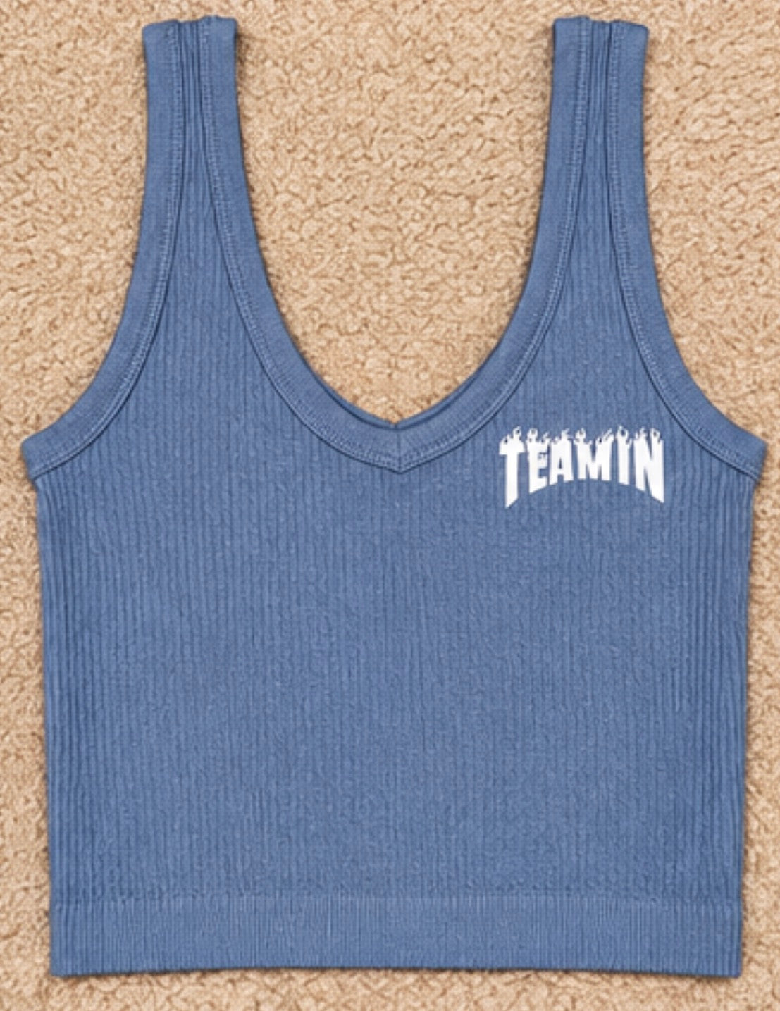 Womens Ribbed V Neck Tank